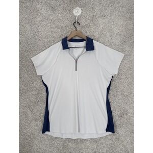 High Hampton‎ Peter Millar Women Polo Shirt Top XL 1/4 Zip Short Sleeve